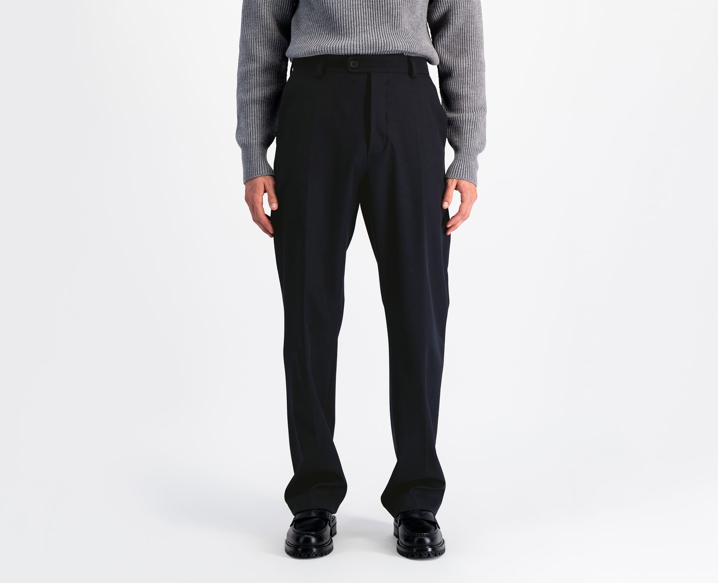 Men's wool trousers, navy blue