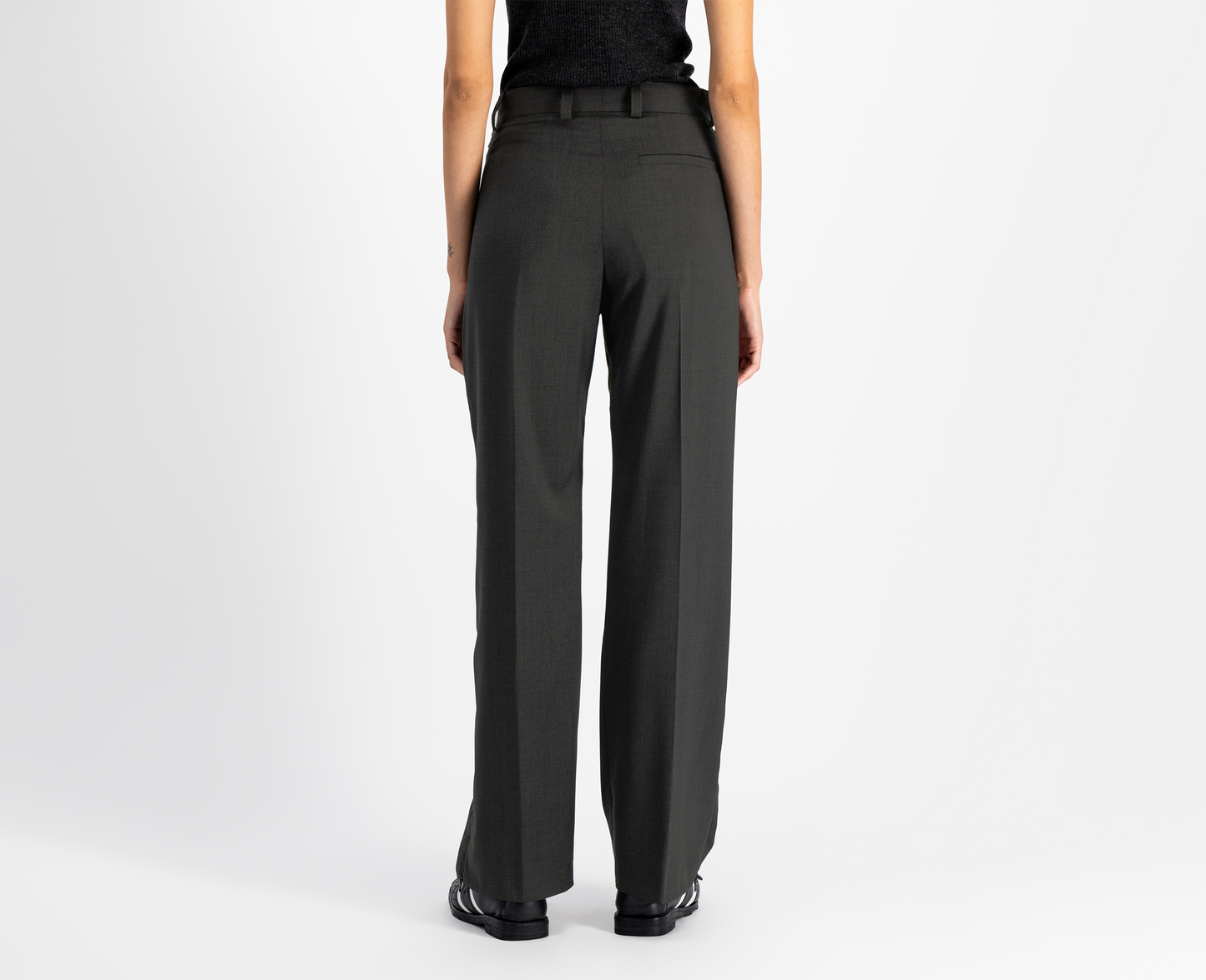 Pantalon en laine pour femme, anthracite