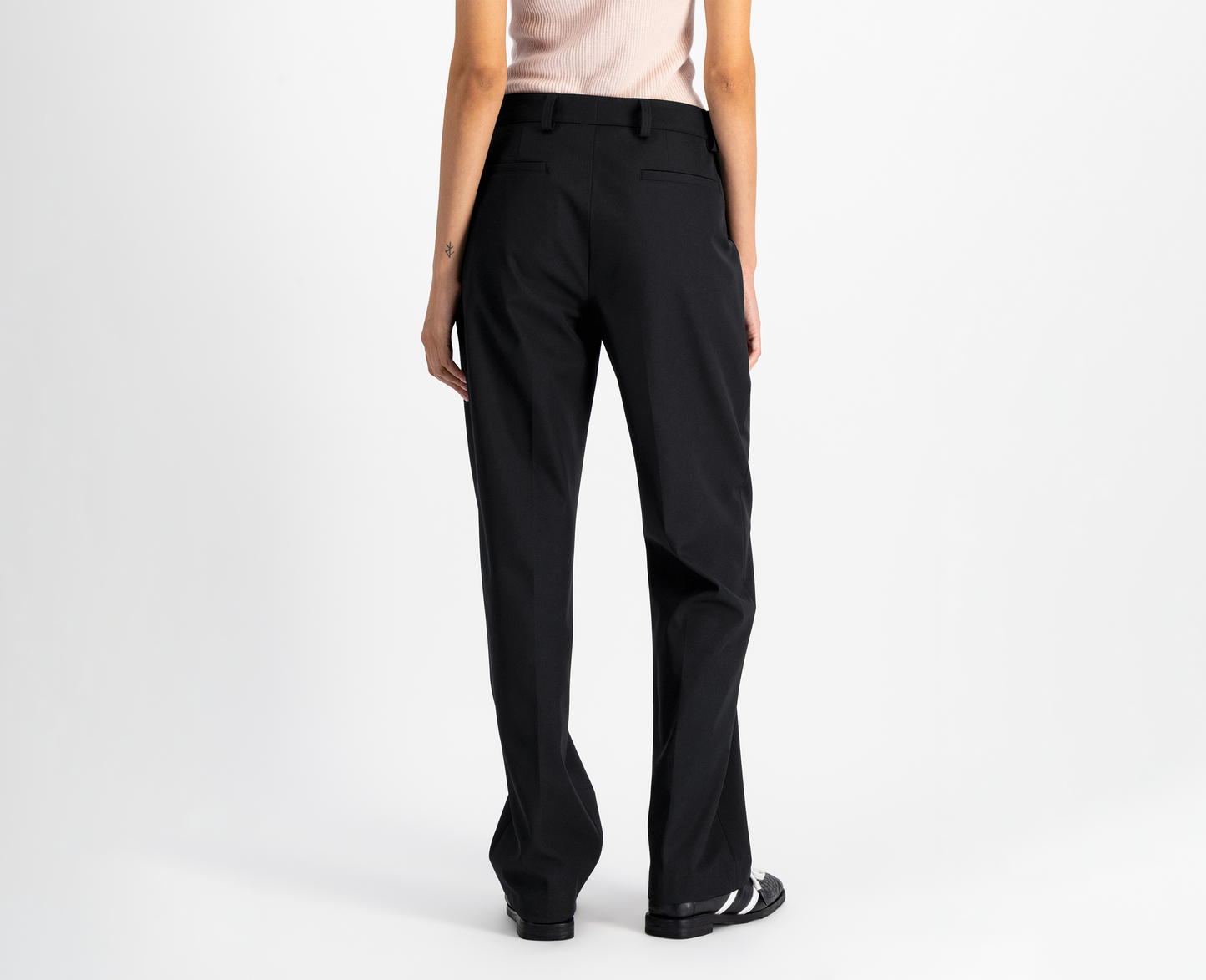 Women's wool trousers, navy blue