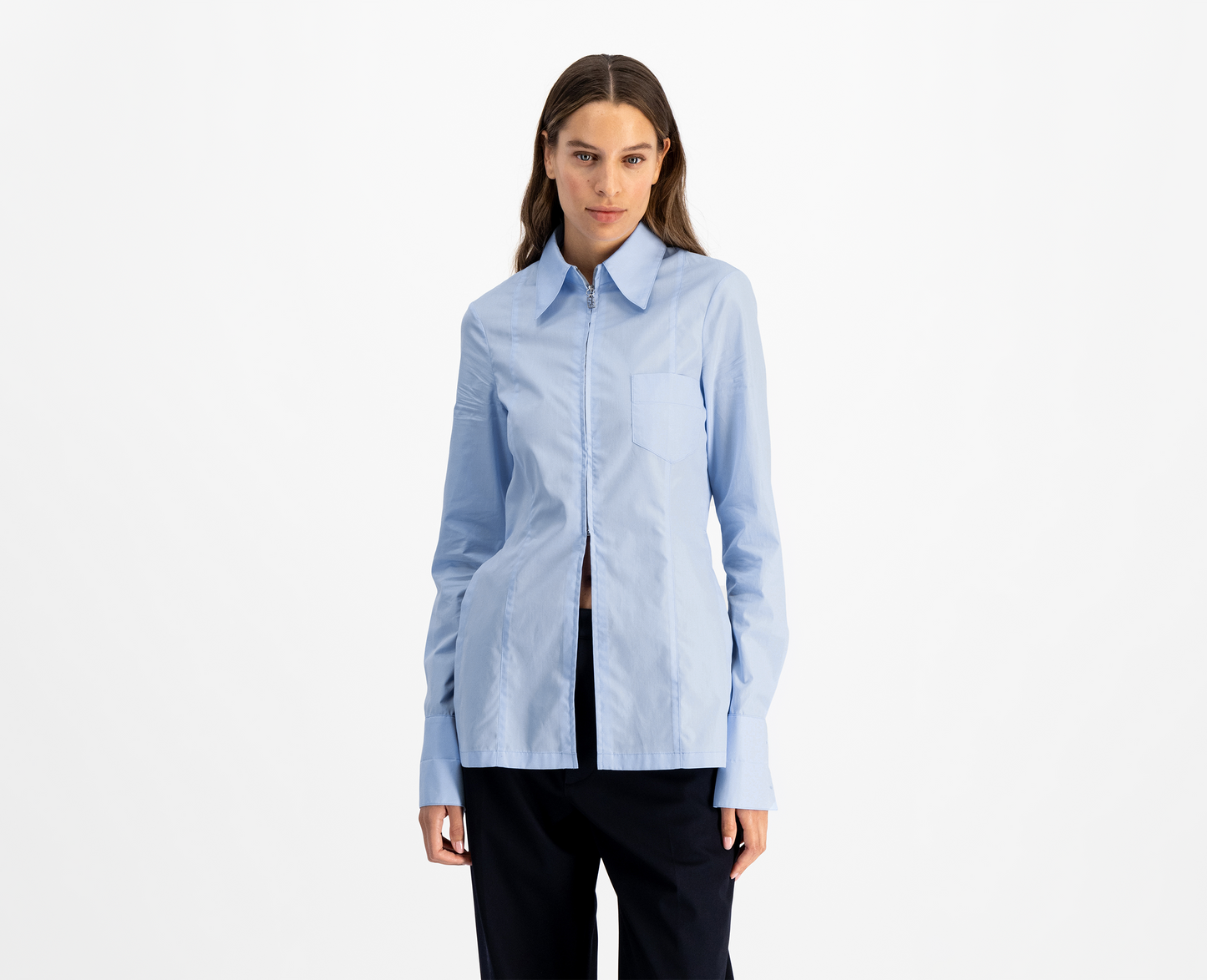 Blusa da donna, di colore azzurro