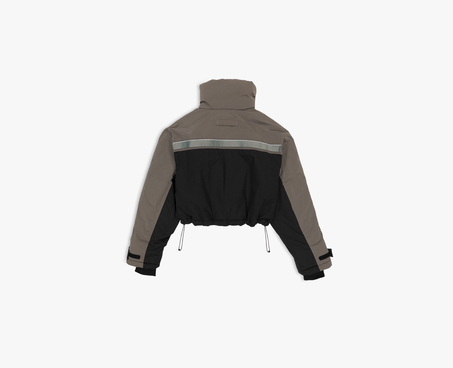 Women's cropped jacket, sand grey / black