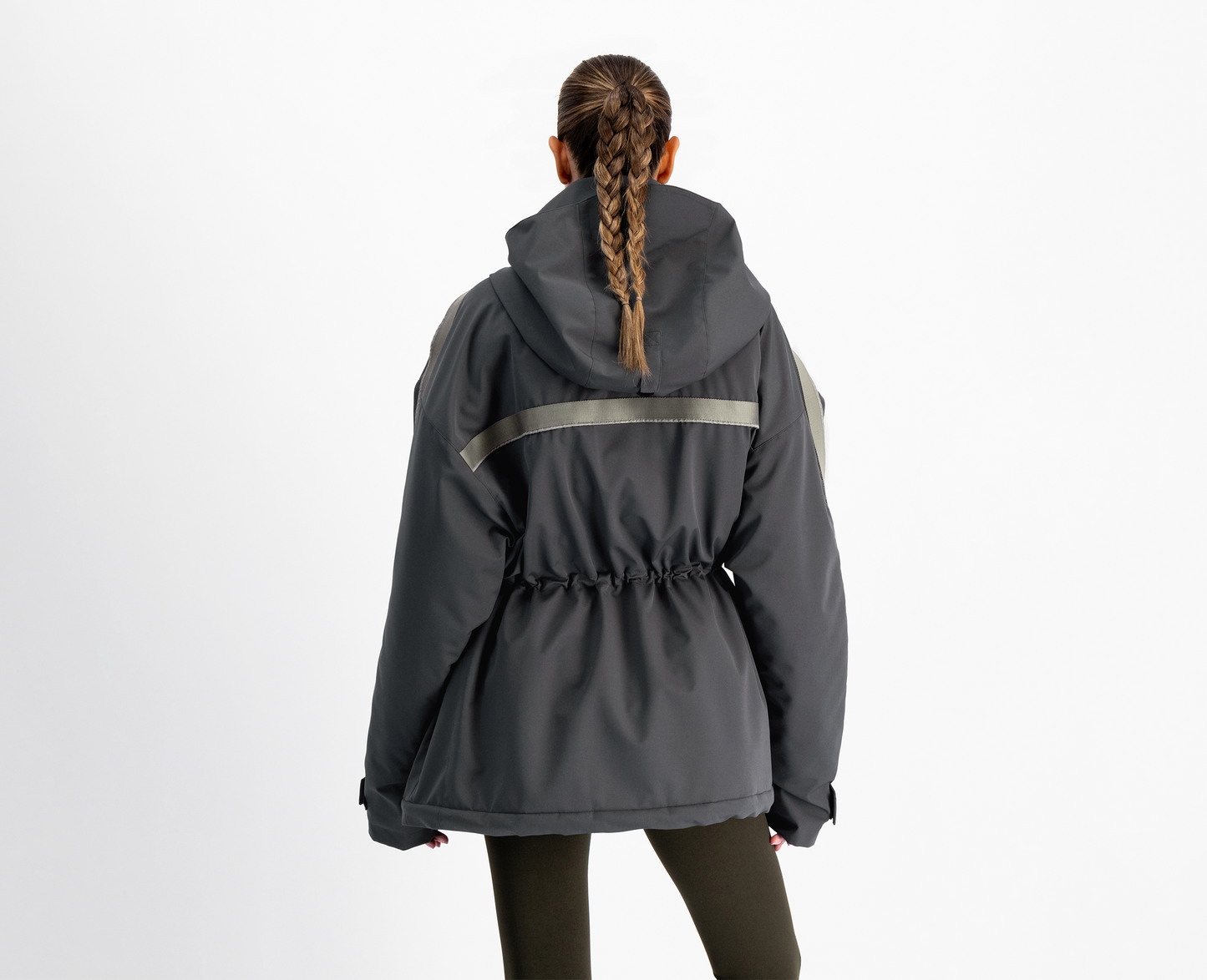 Women's oversized parka, anthracite