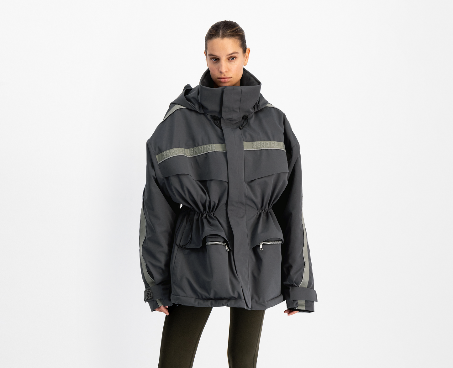 Women's oversized parka, anthracite