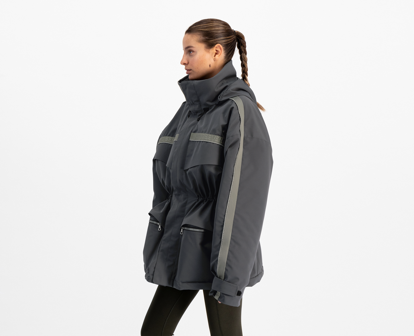 Women's oversized parka, anthracite