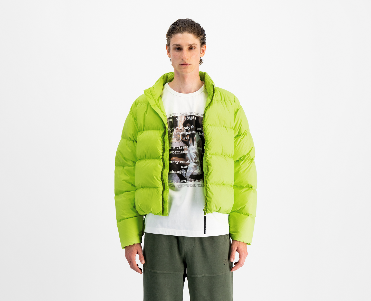 Men's down jacket, lime