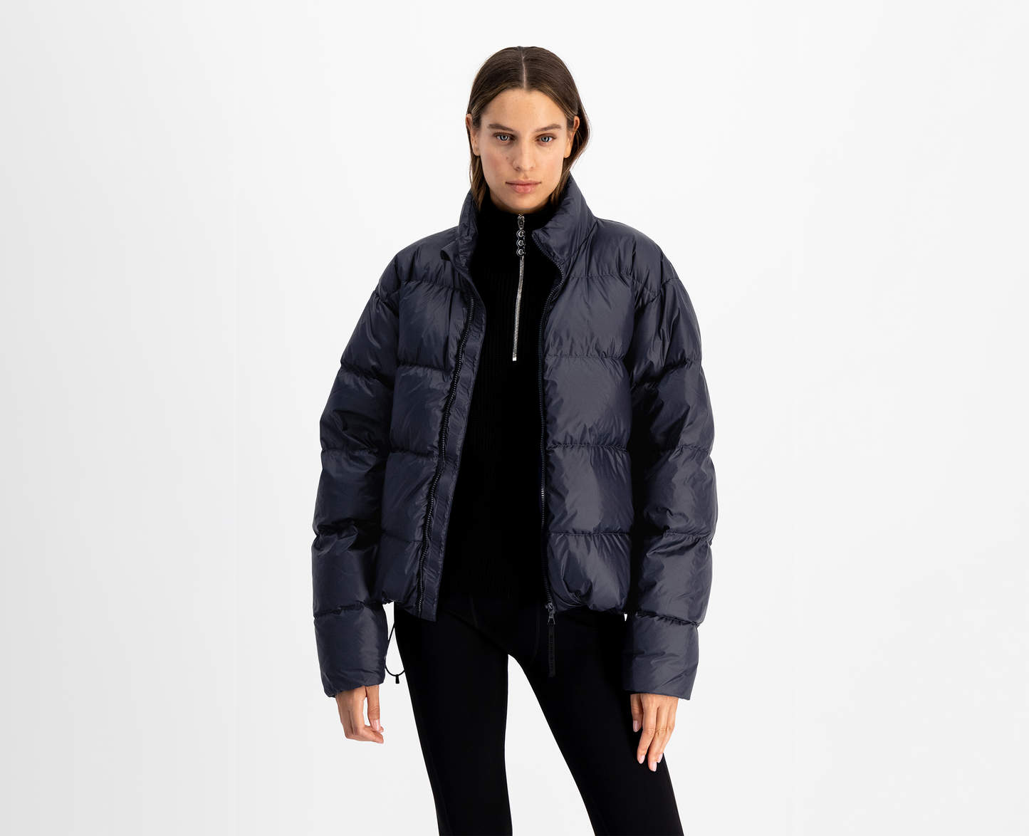 Women's down jacket, navy blue