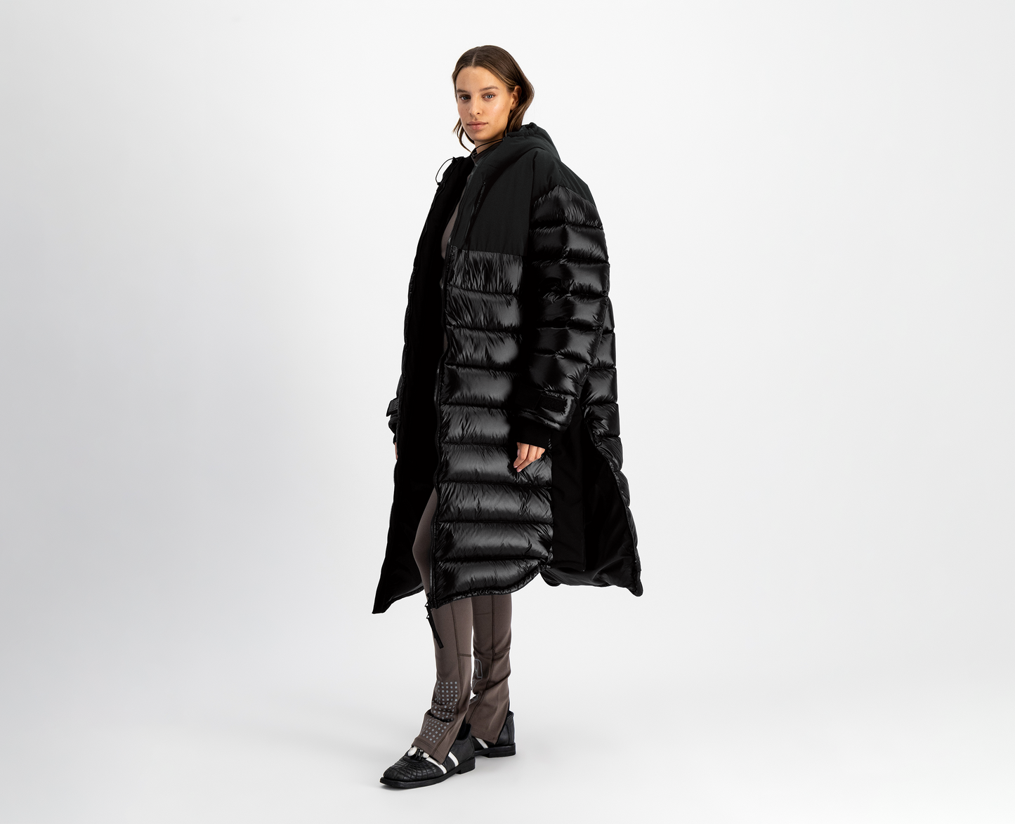 Women's down coat, black