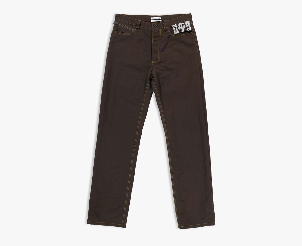 Men's nylon jeans, brown