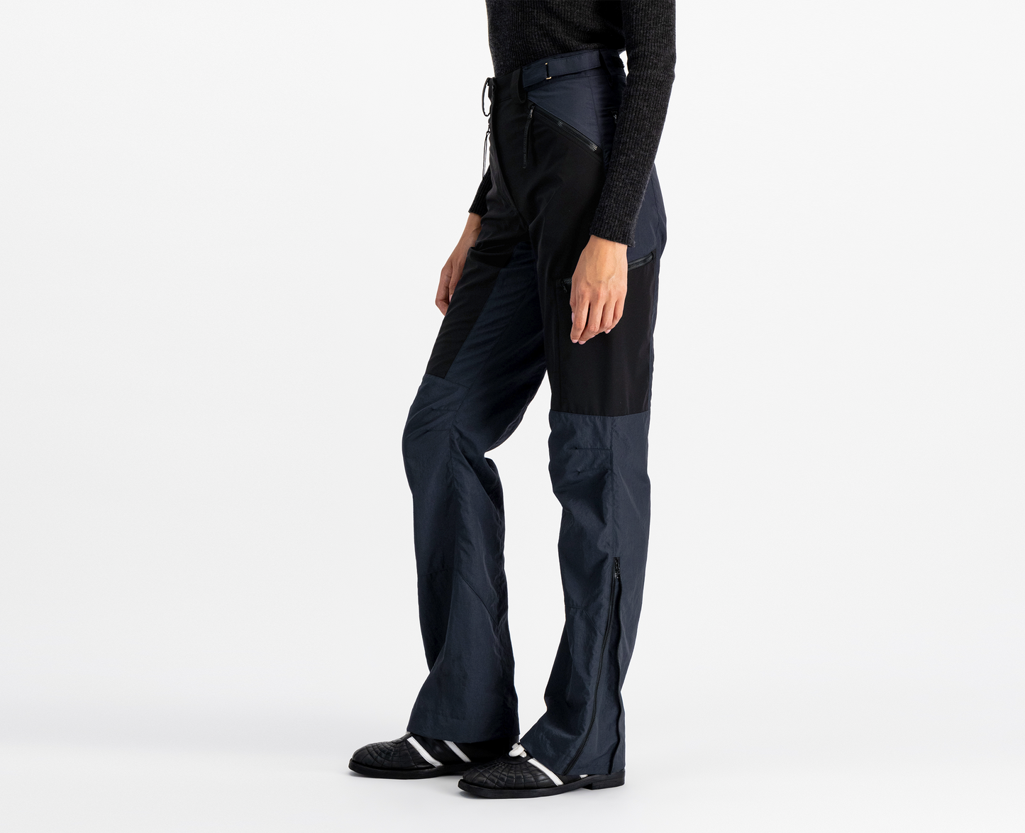 Pantaloni trekking da donna, colore blu/nero