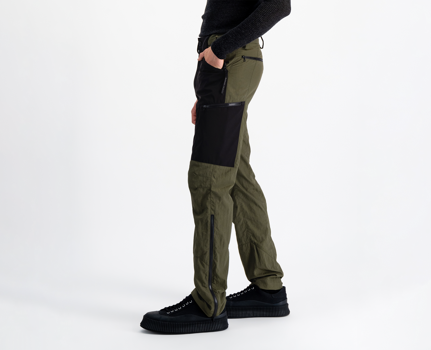 Men's trekking pants, olive/black