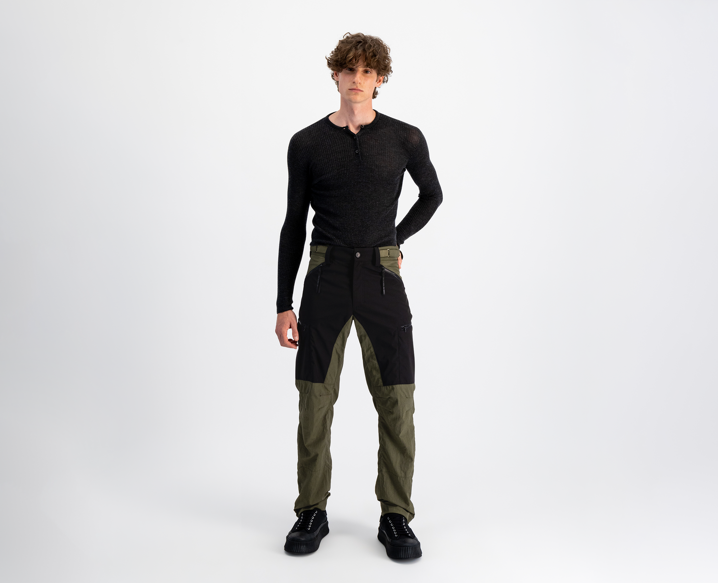 Men's trekking pants, olive/black