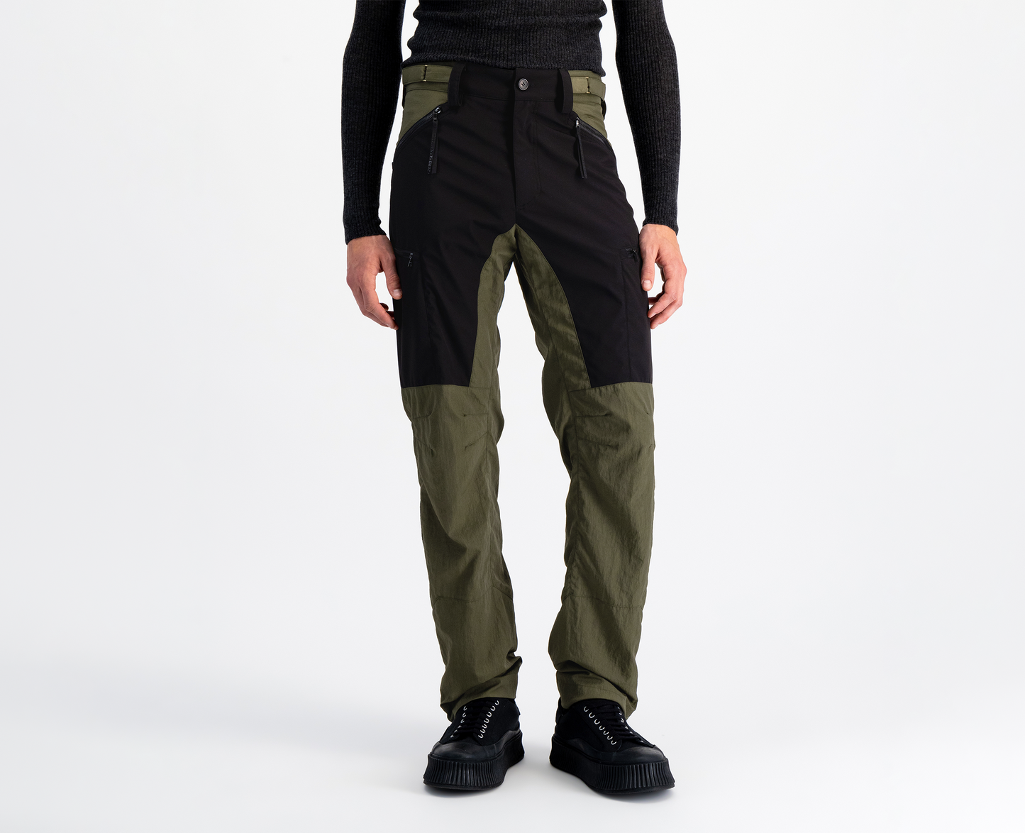 Men's trekking pants, olive/black