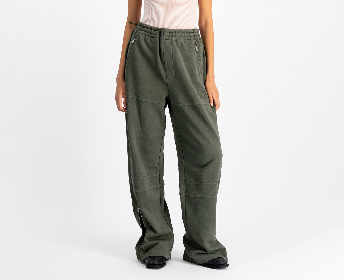 Women's track pants, moss green