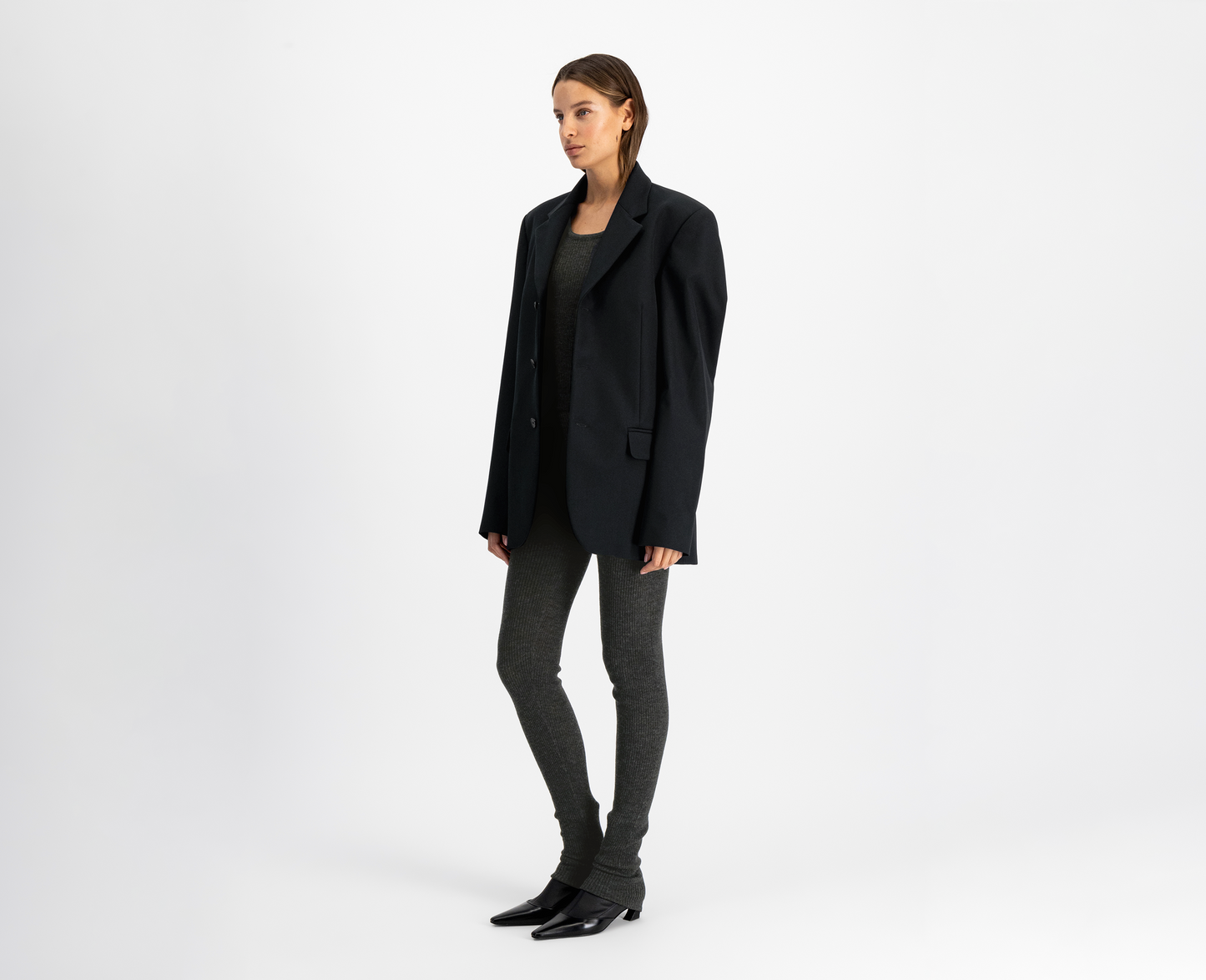 Women's wool blazer, navy blue