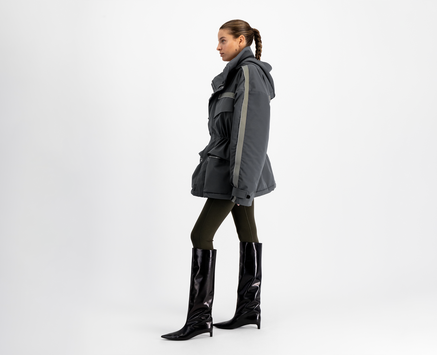 Women's oversized parka, anthracite