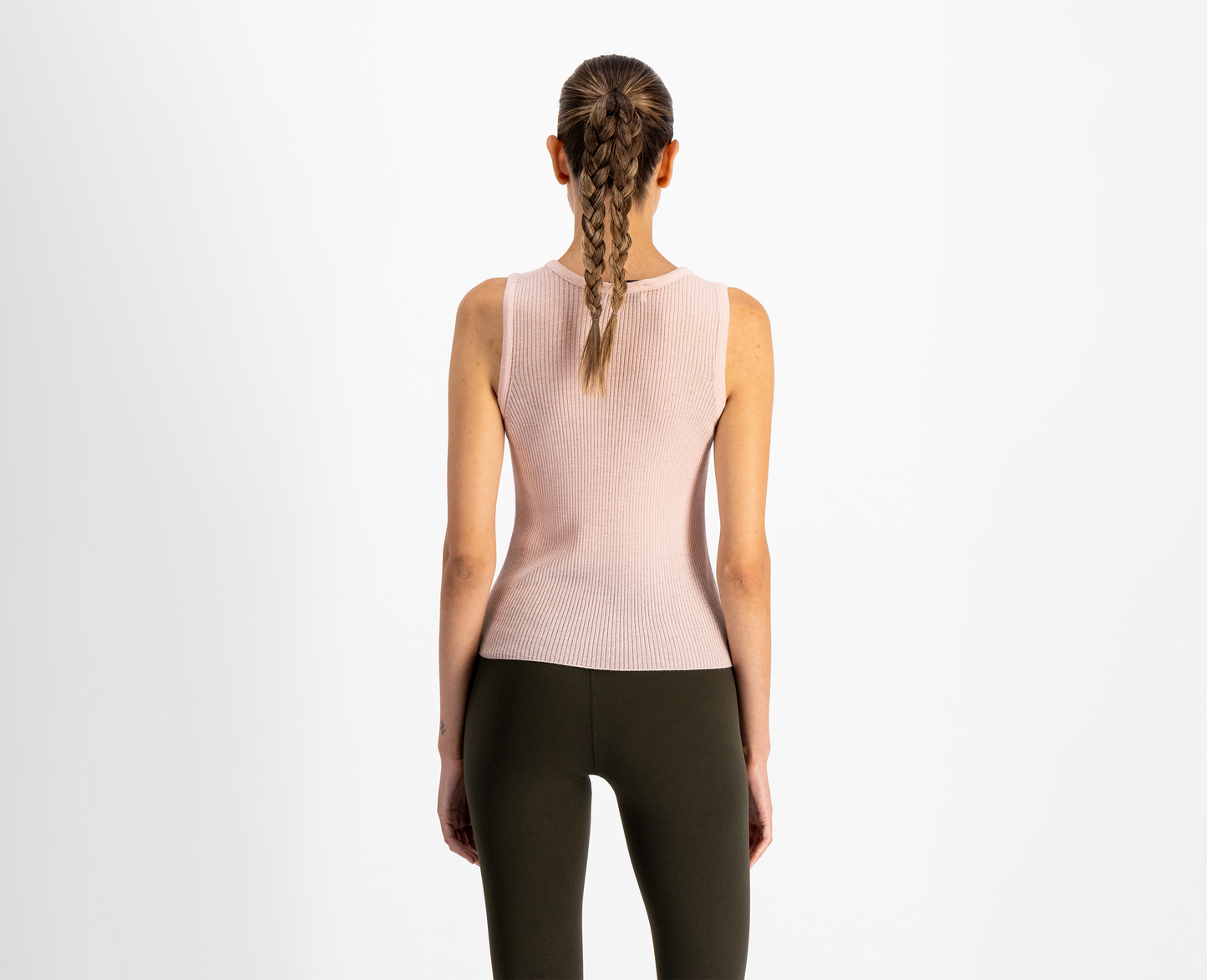 Women's merino/silk tank top, rose