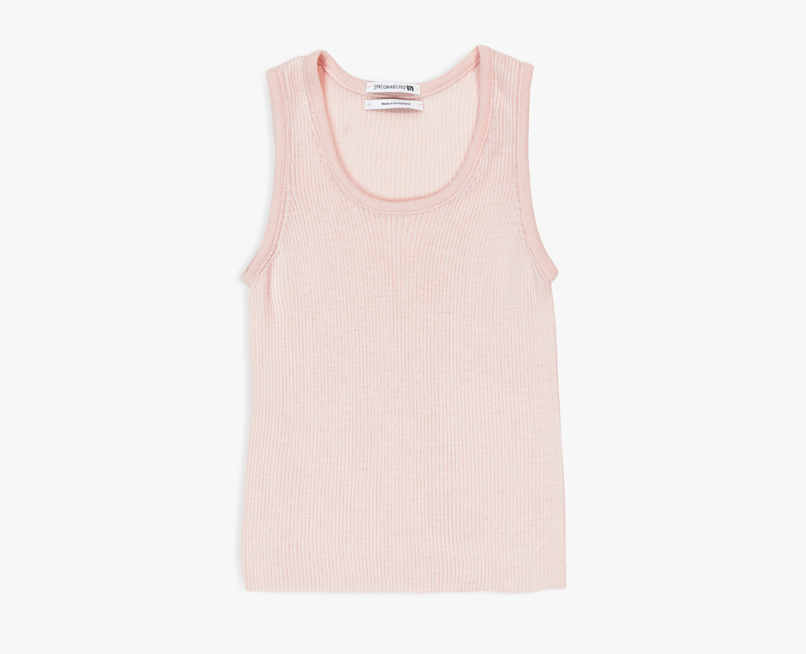 Damen Merino/Seide Tanktop, rosa