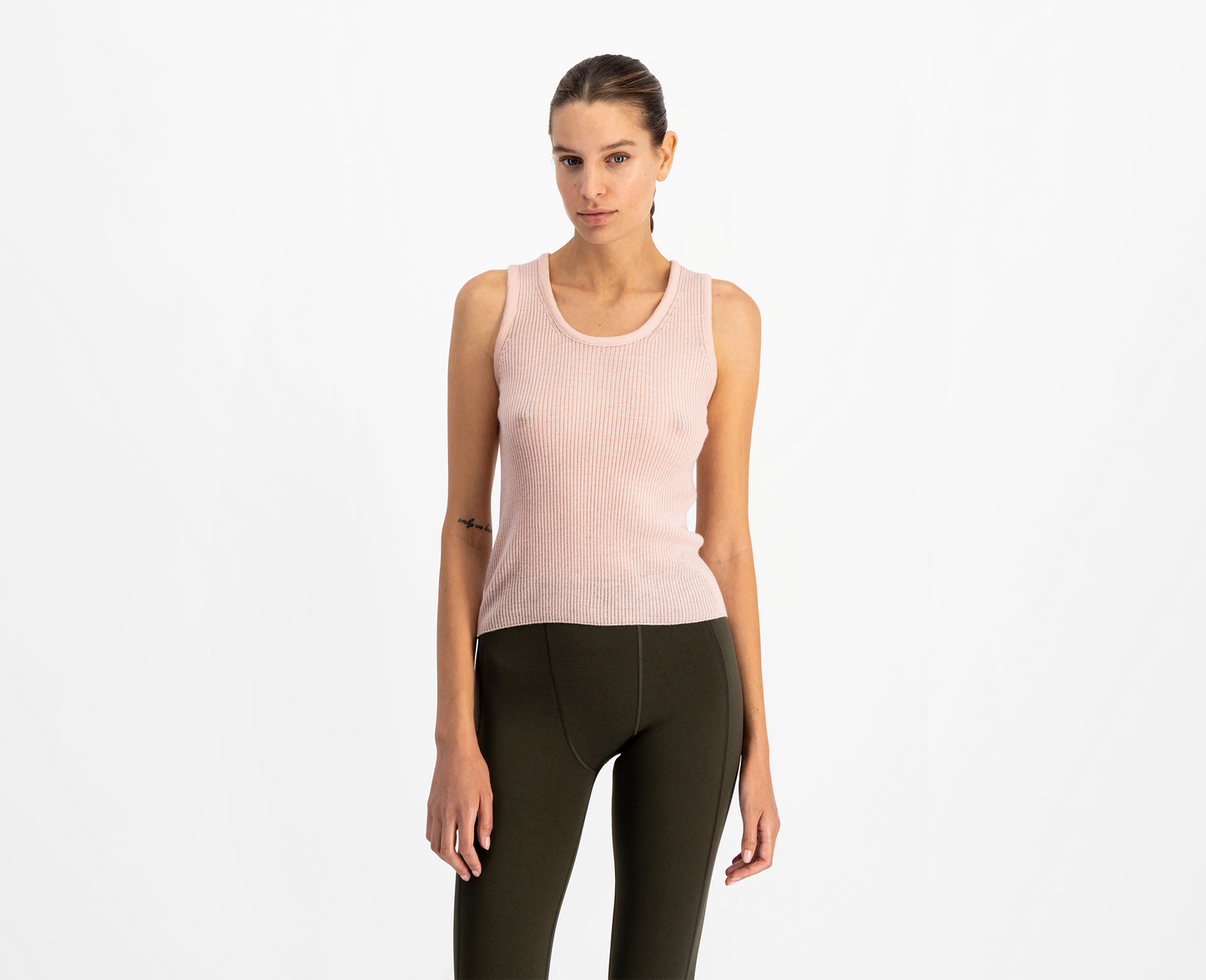 Women's merino/silk tank top, rose