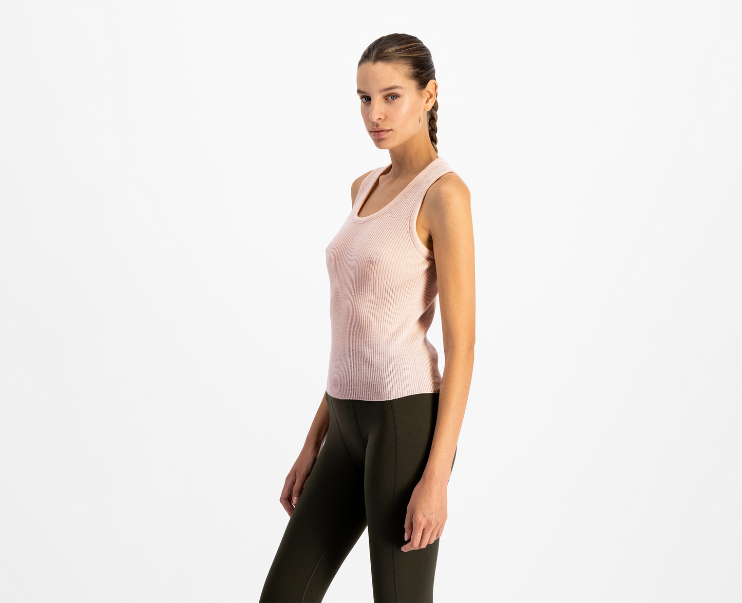 Women's merino/silk tank top, rose