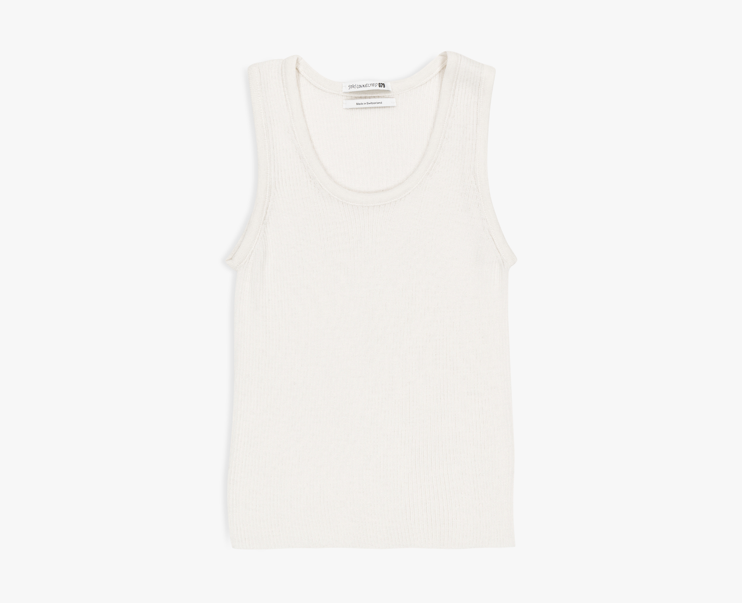 Women's merino/silk tank top, white