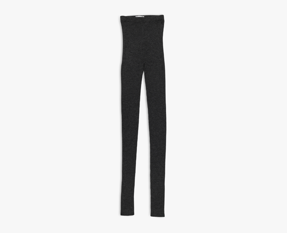 Damen Merino/Seide Leggings, anthrazit