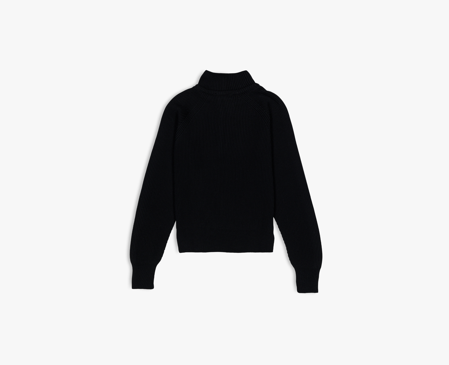 Pull en laine mérinos à demi-zip pour hommes, noir