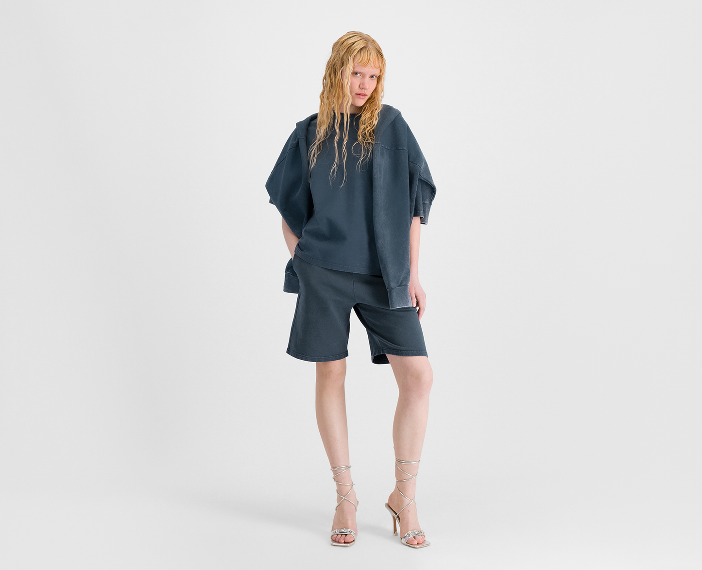 T-shirt boxy da donna, blu