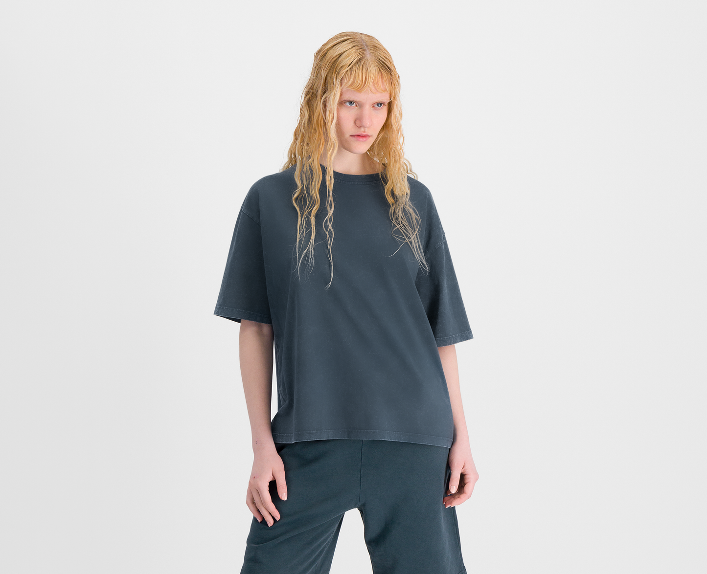 T-shirt Boxy pour femme, bleu