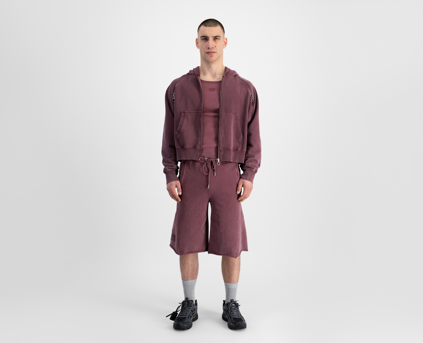Pantaloni da jogging 3/4 da uomo, bordeaux
