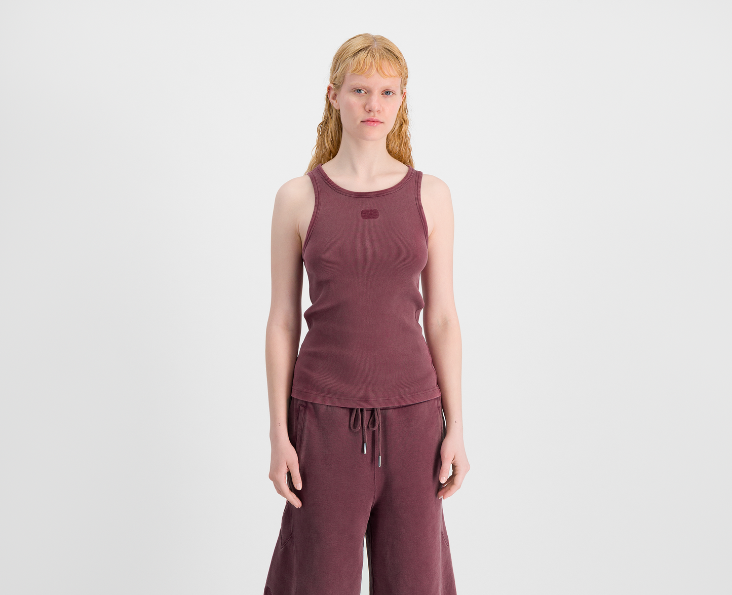 Damen geripptes Tanktop, bordeaux