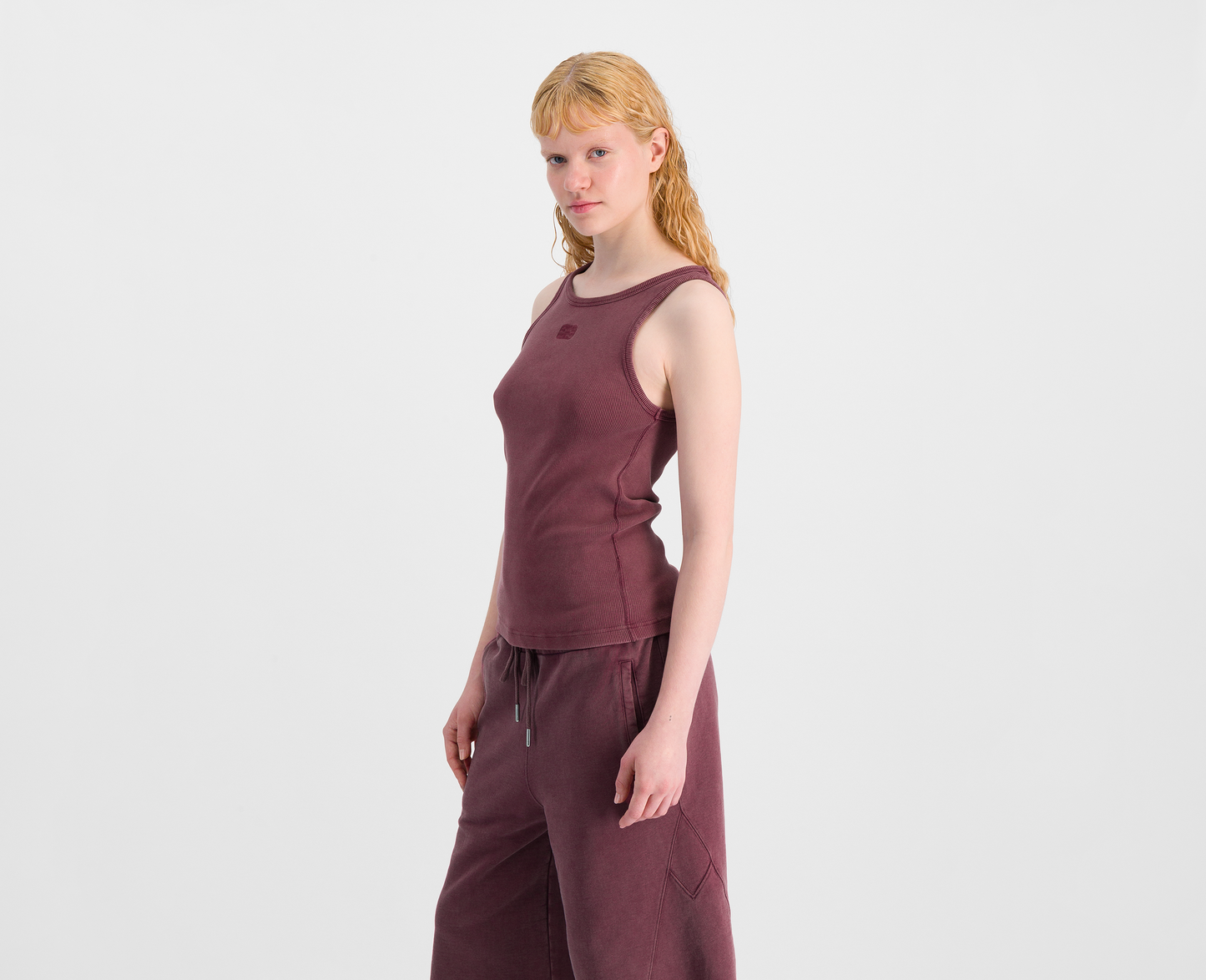 Damen geripptes Tanktop, bordeaux