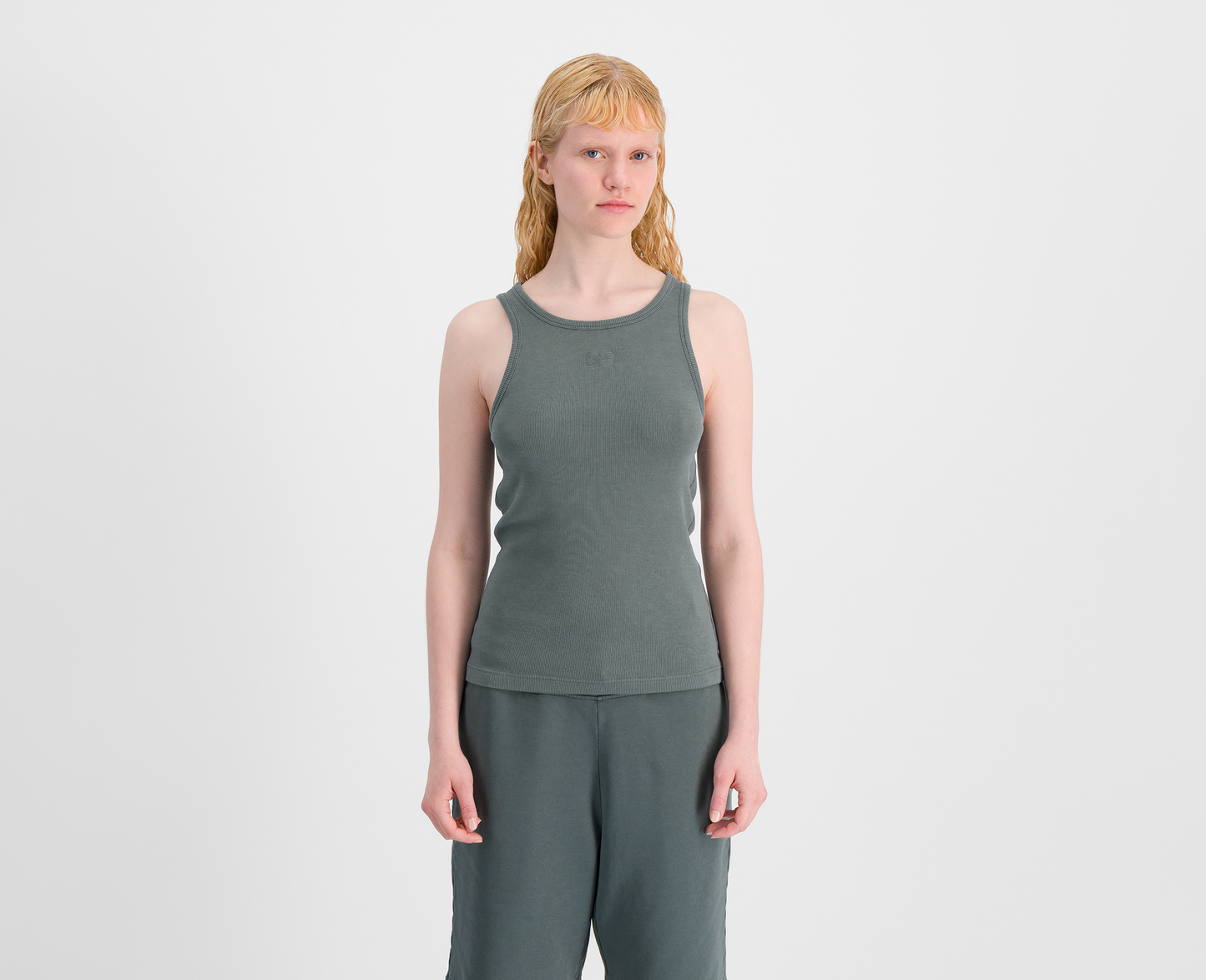 Women's ribbed tank top, sage