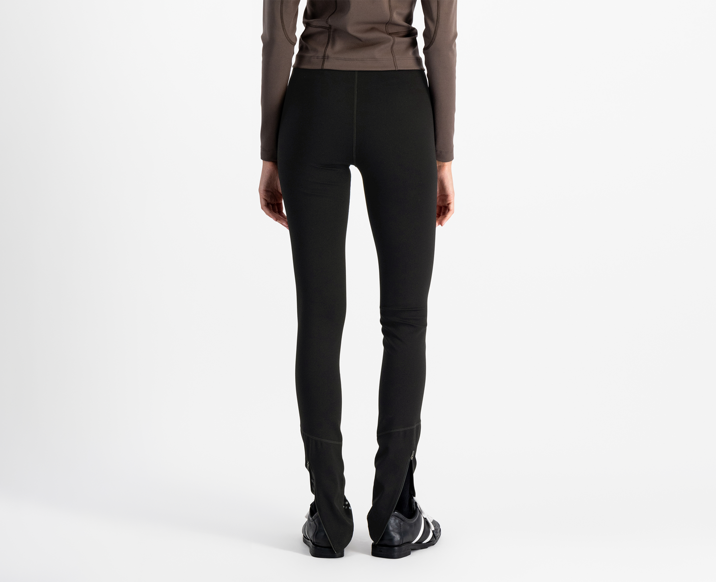 Legging femme avec coupe jambe et imprimé, noir