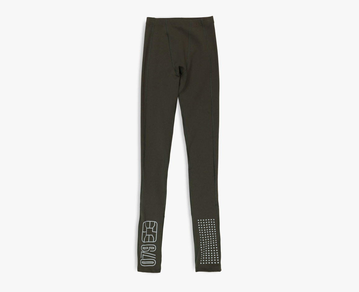 Legging femme avec coupe jambe et imprimé, olive