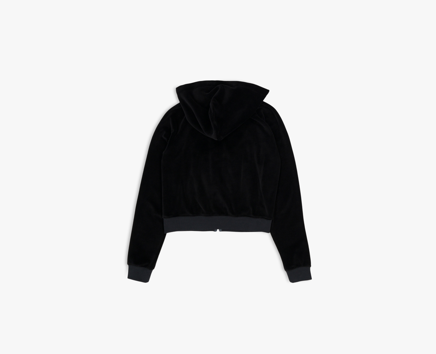 Women's velour hoodie, black