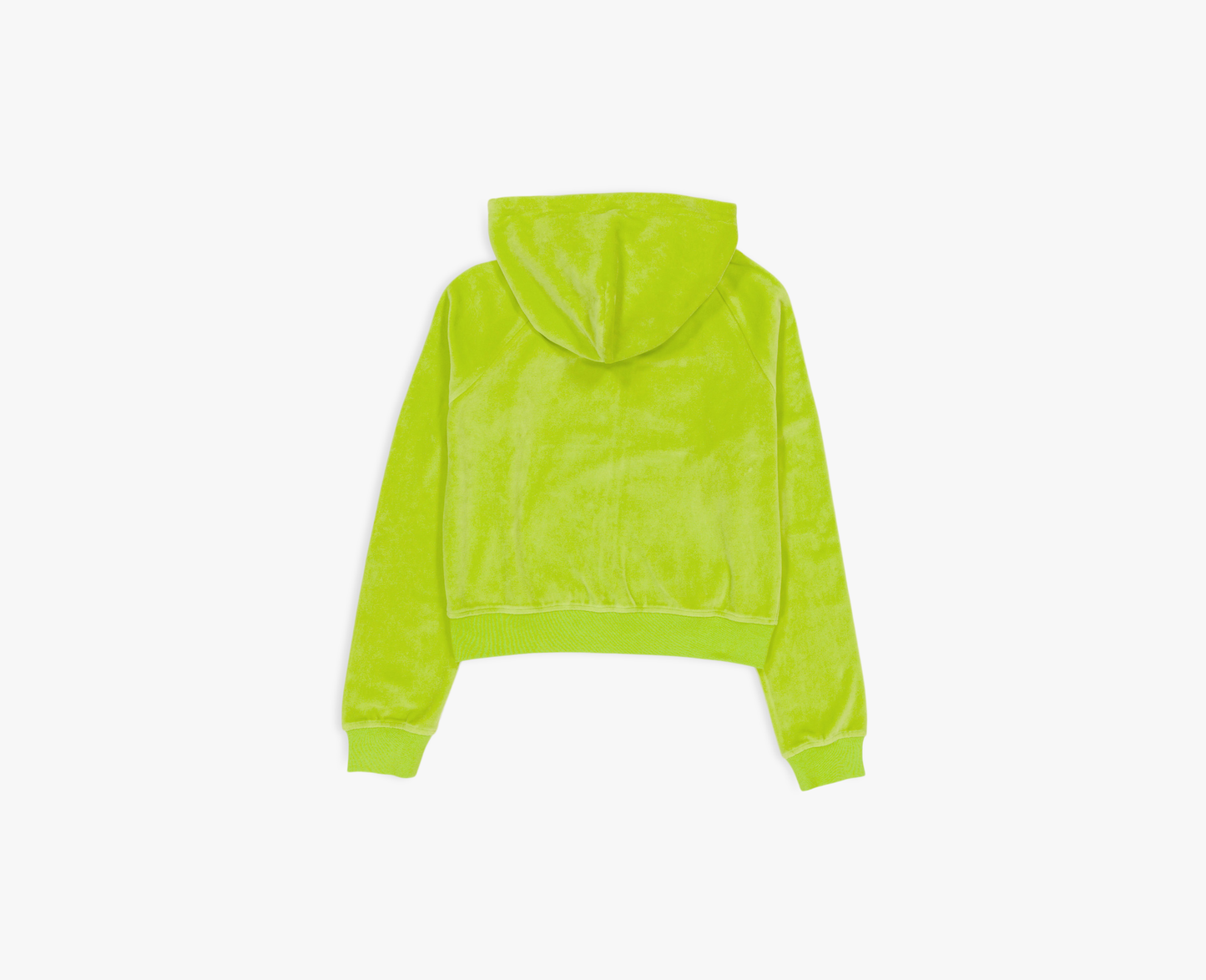 Sweat à capuche en velours pour femmes, citron vert