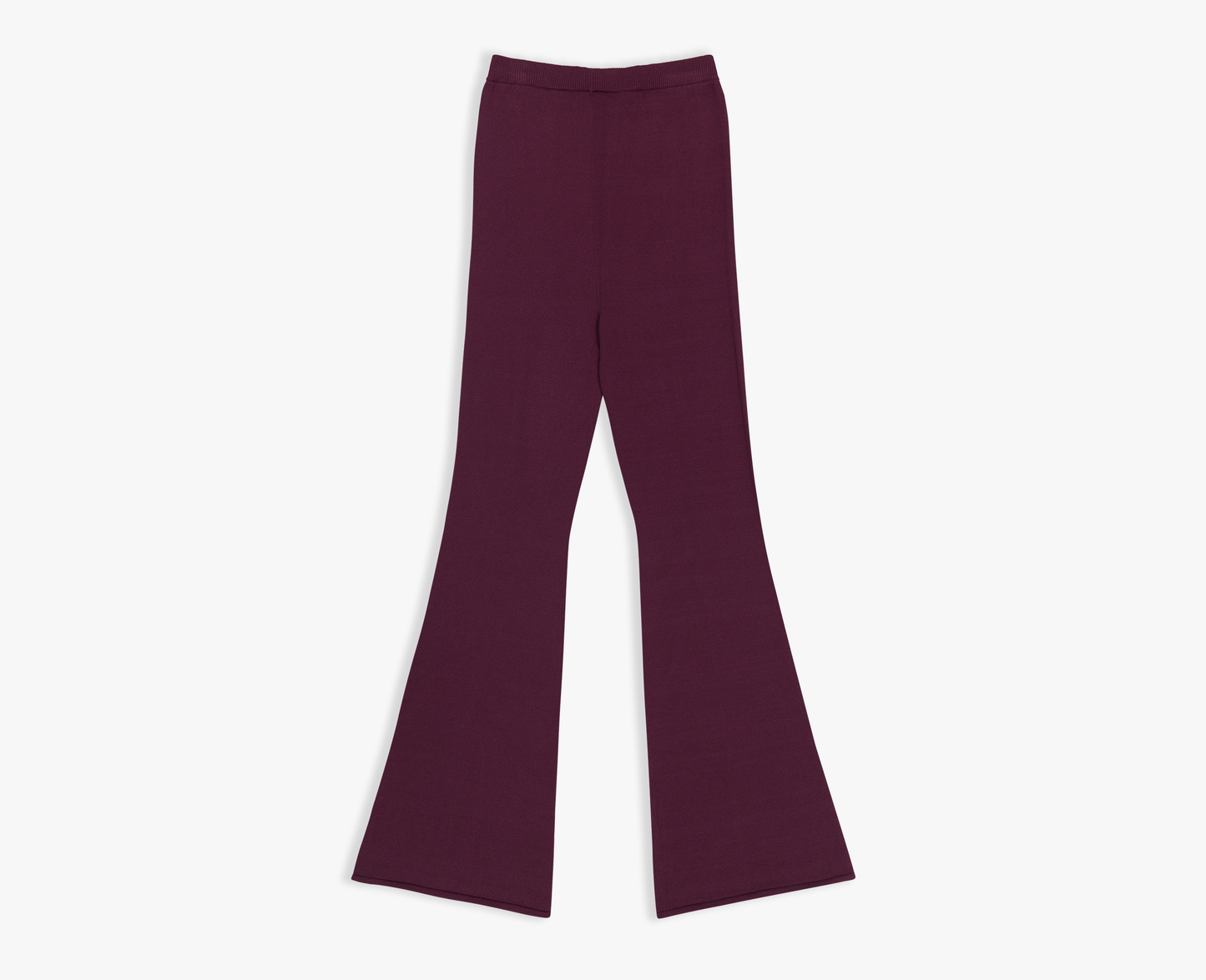 Pantaloni svasati in maglia da donna, bordeaux