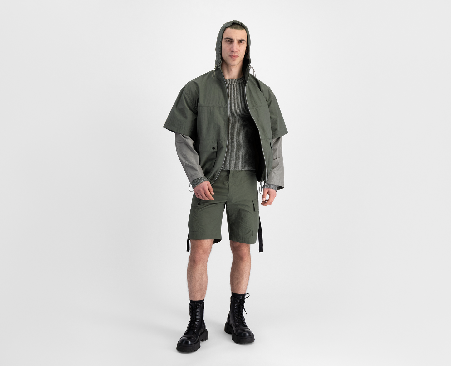 Maglione da uomo in maglia, kaki