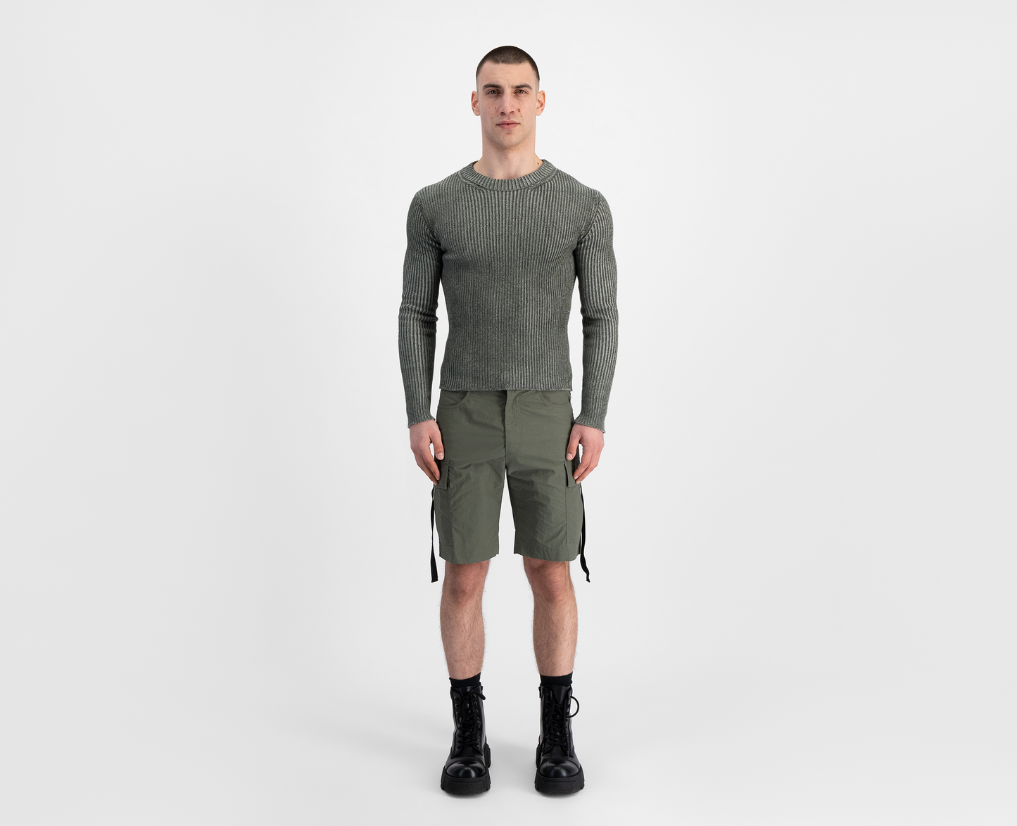 Men's knitted sweater, khaki