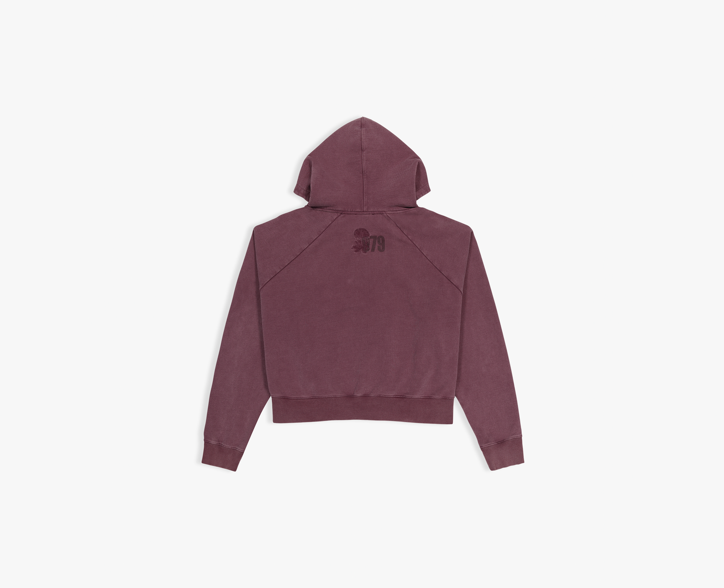 Felpa con cappuccio e zip raglan da uomo, bordeaux