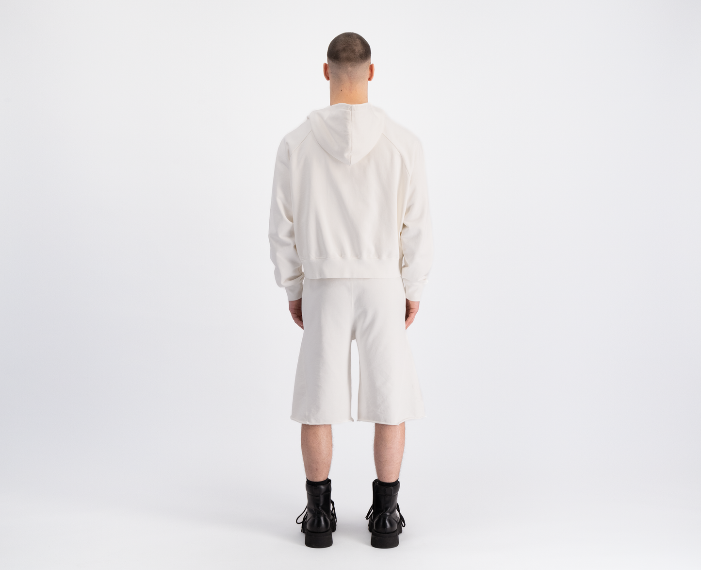  Men's raglan zip hoodie, off white