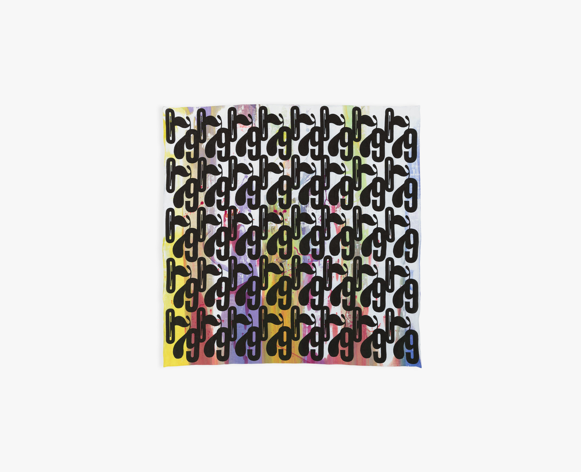 Foulard in seta "079 Logo Print", multicolore