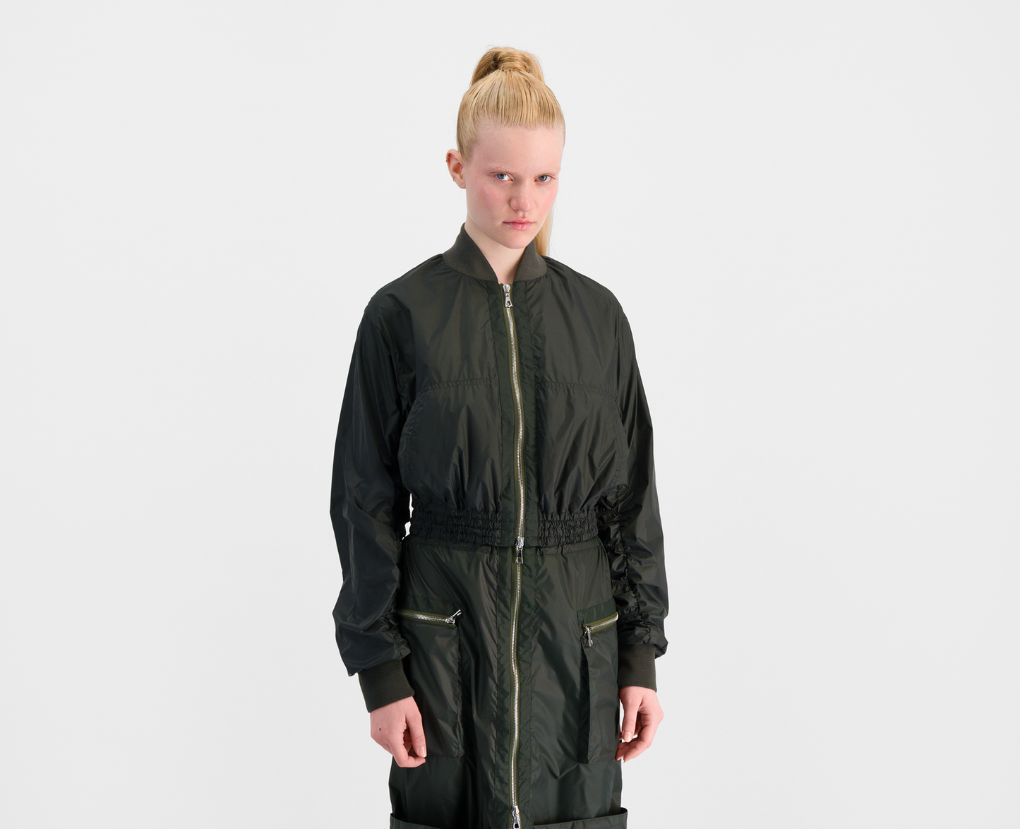 Veste bomber courte pour femme, kaki