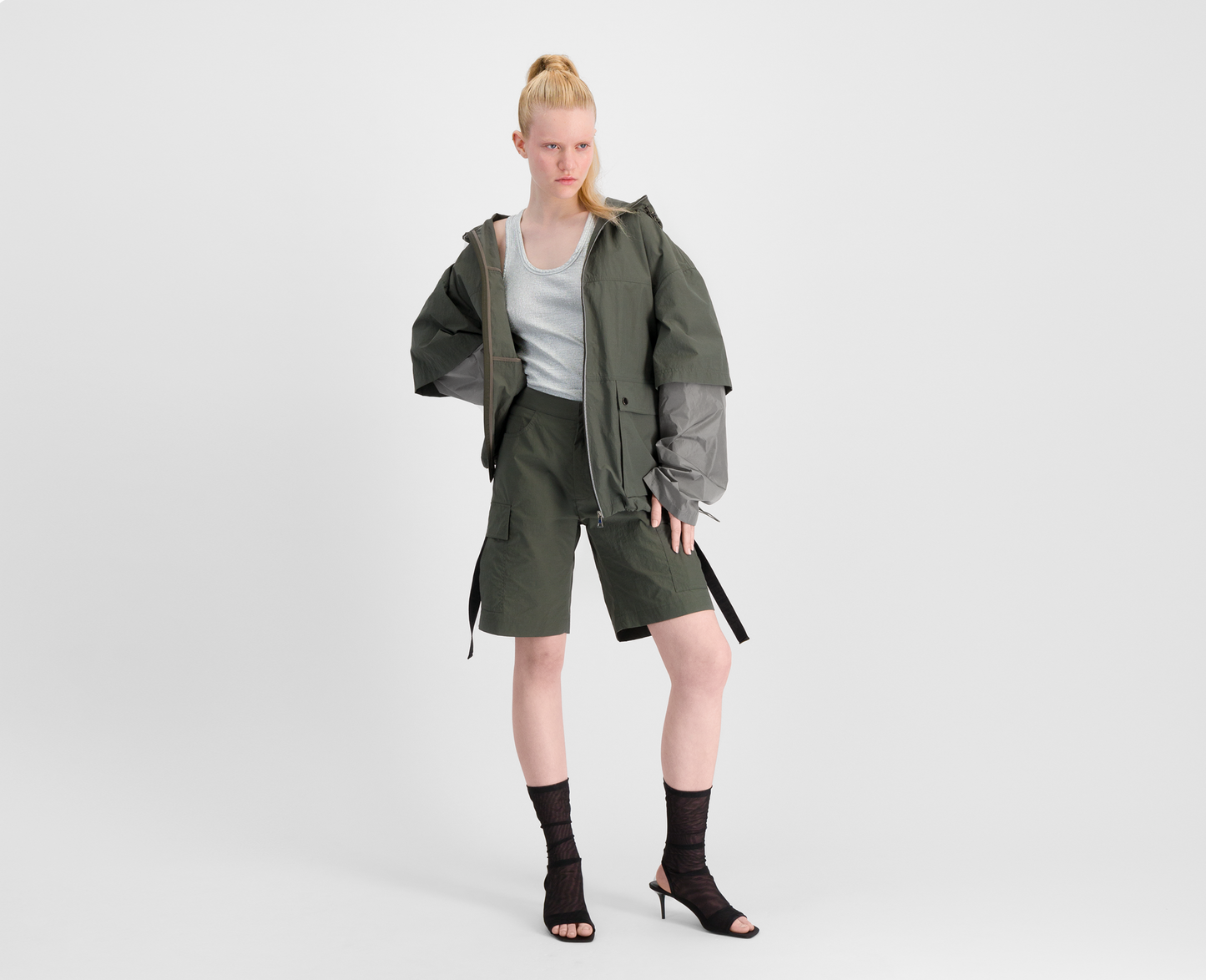 Women's lightweight jacket, khaki/grey