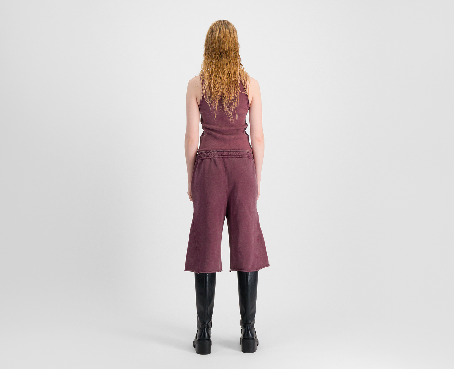 Pantalon jogging 3/4 femme bordeaux