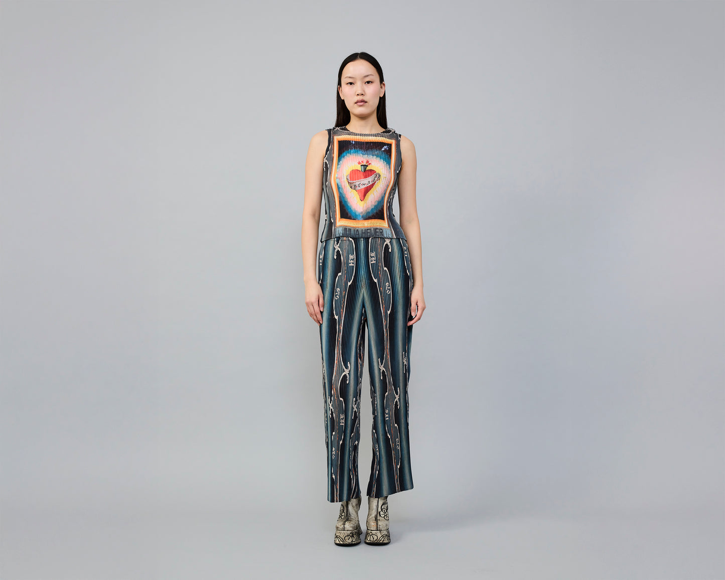 Damen plissiertes Top Thelma in Marcel, mehrfarbig